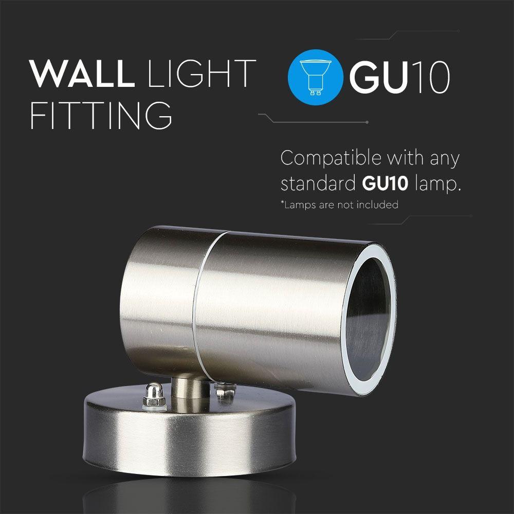 VT-7621 1 WAY GU10 WALL FITTING,STAINLESS STEEL BODY- IP44