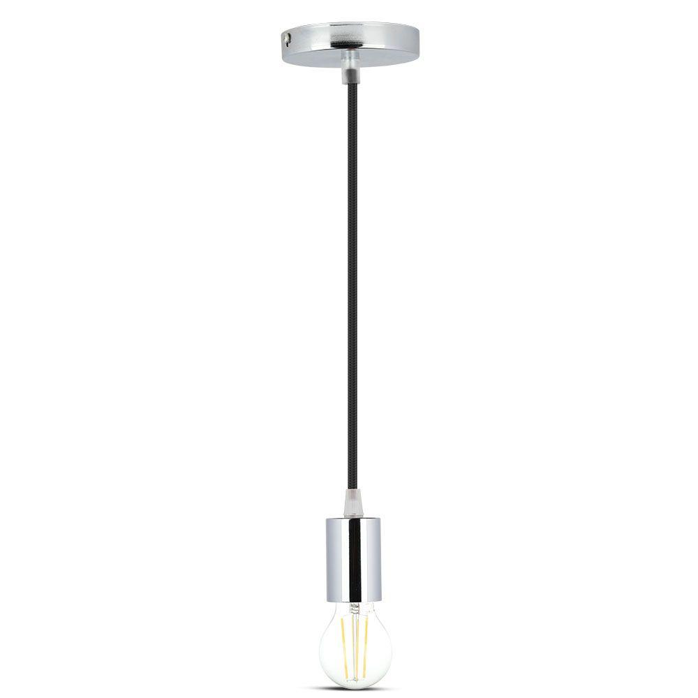 VT-7338 E27 CHROME METAL CUP PENDANT LIGHT-BLACK