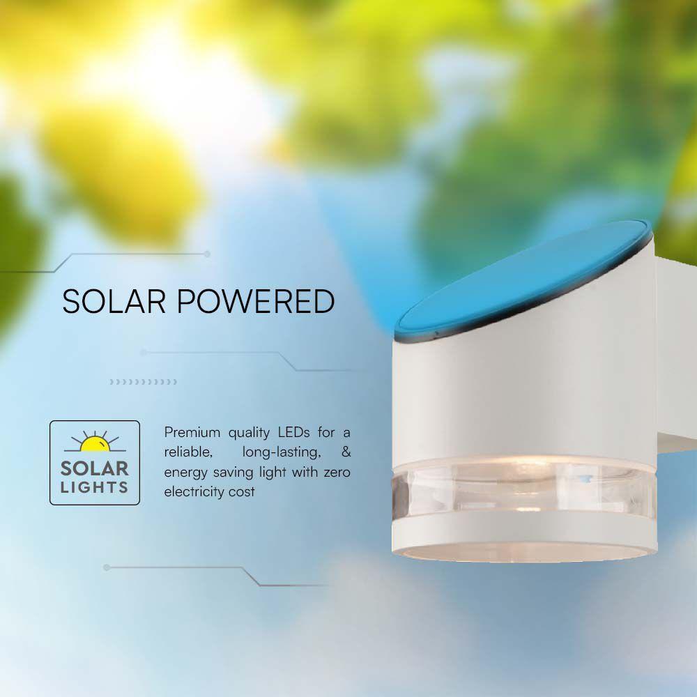 VT-1138 1W LED SOLAR WALL LAMP SMD 3000K WHITE BODY IP54