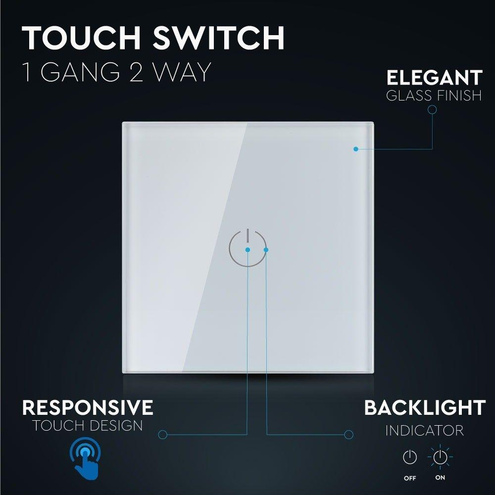 VT-5121 1 GANG 2 WAY TOUCH SWITCH-WHITE