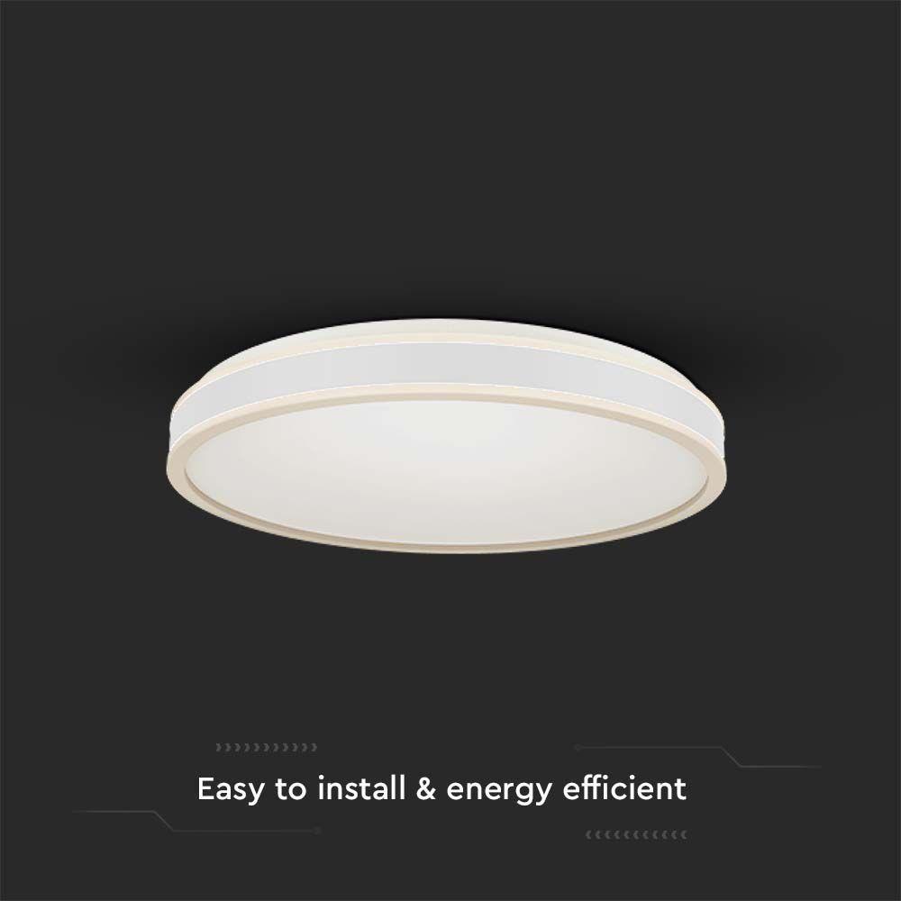 18W Lampa dekoracyjna LED, Barwa: 4000K, Kolor: Biały, Kształt: Okrągły , VTAC, SKU 6987