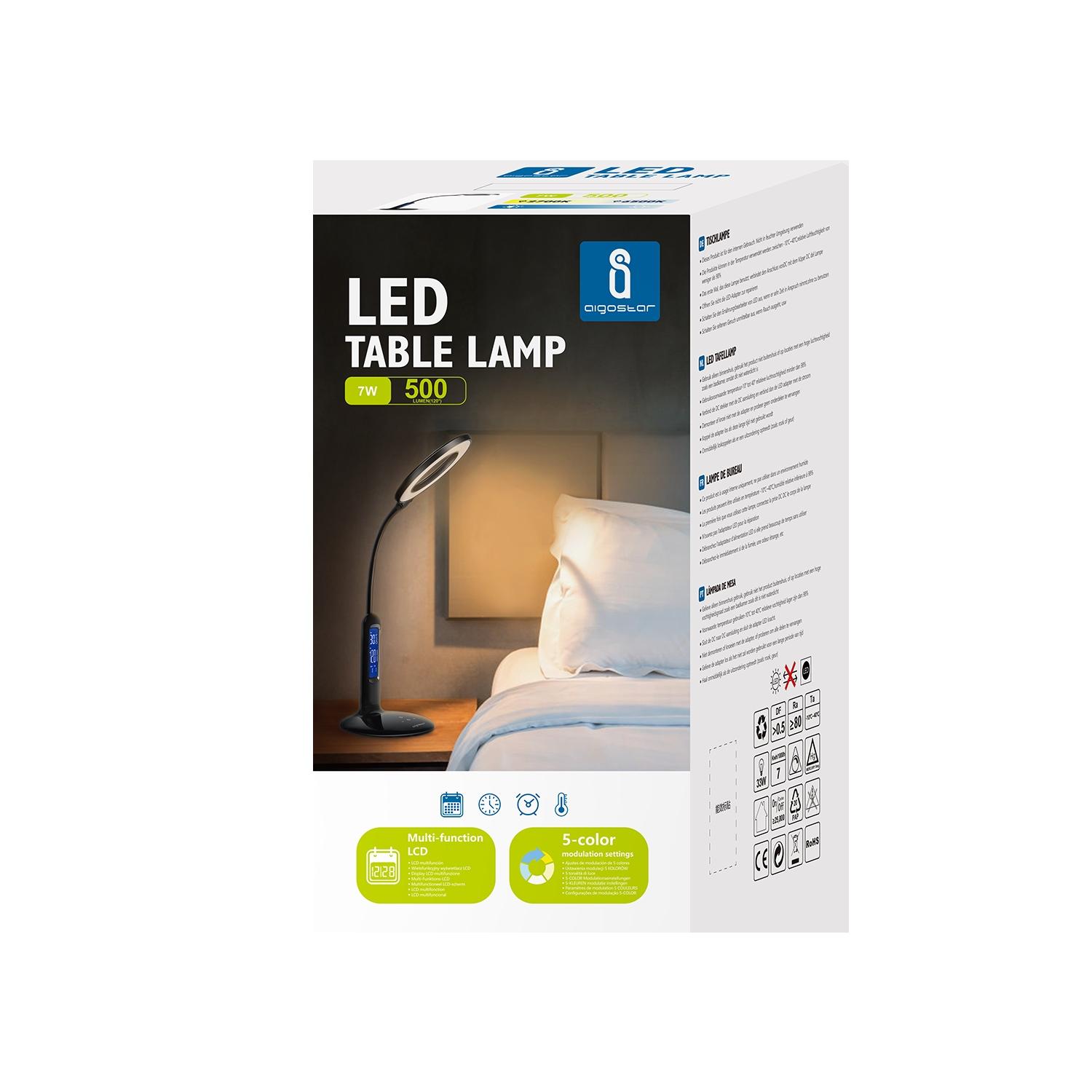 LED Multifunctional Table Lamp Black 7W 2700-6500K