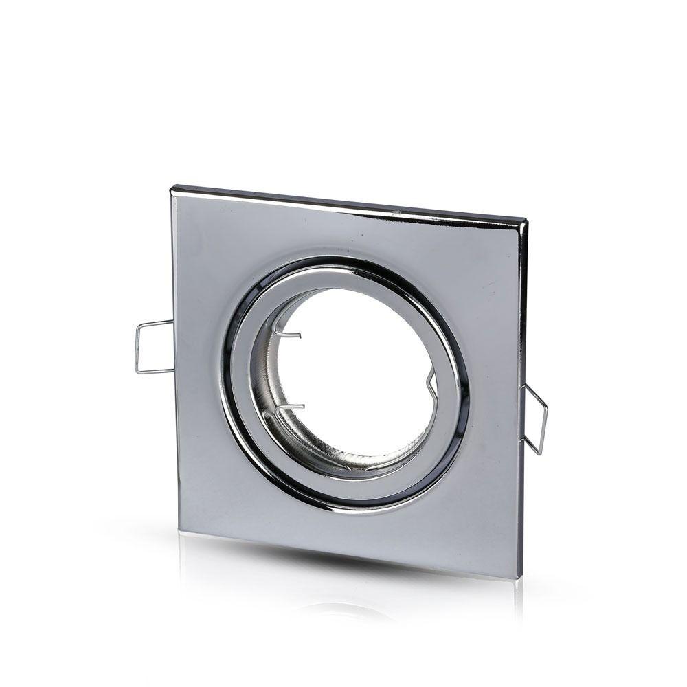 VT-7227 GU10 HOUSING SQUARE-STAINLESS STEEL WITH CHROME FINISH