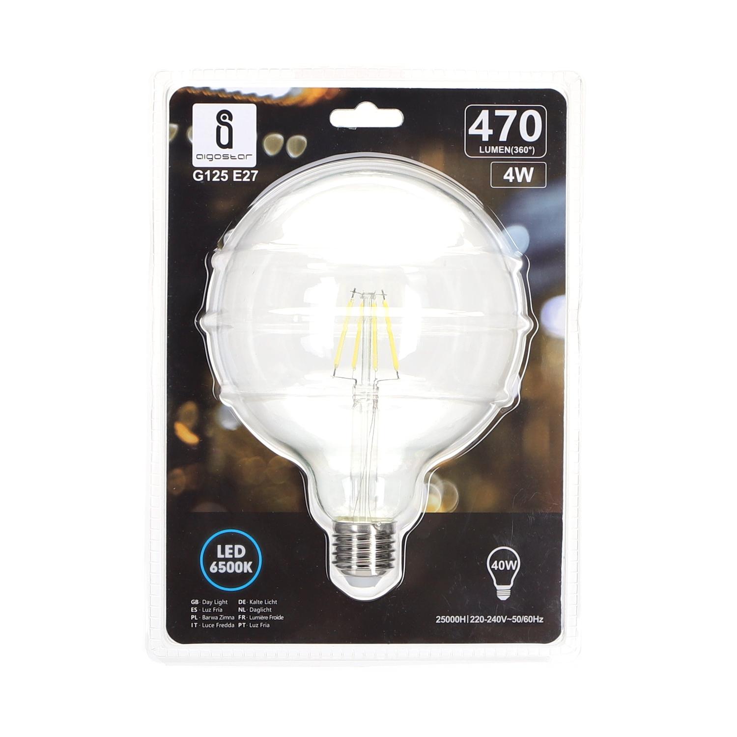 LED Filament Bulb (Clear) G125 E27 4W