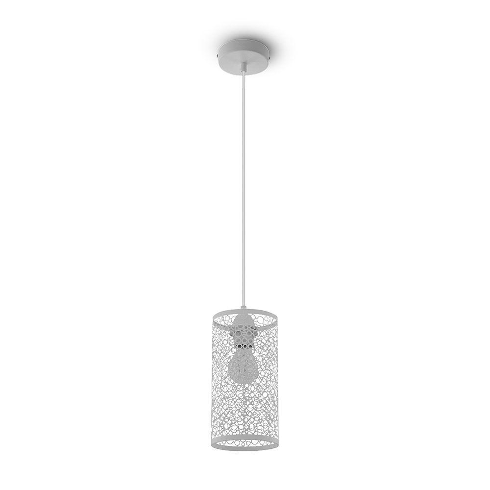 VT-7131 MATT WHITE PENDANT LIGHT WITH WHITE CANOPY-E27