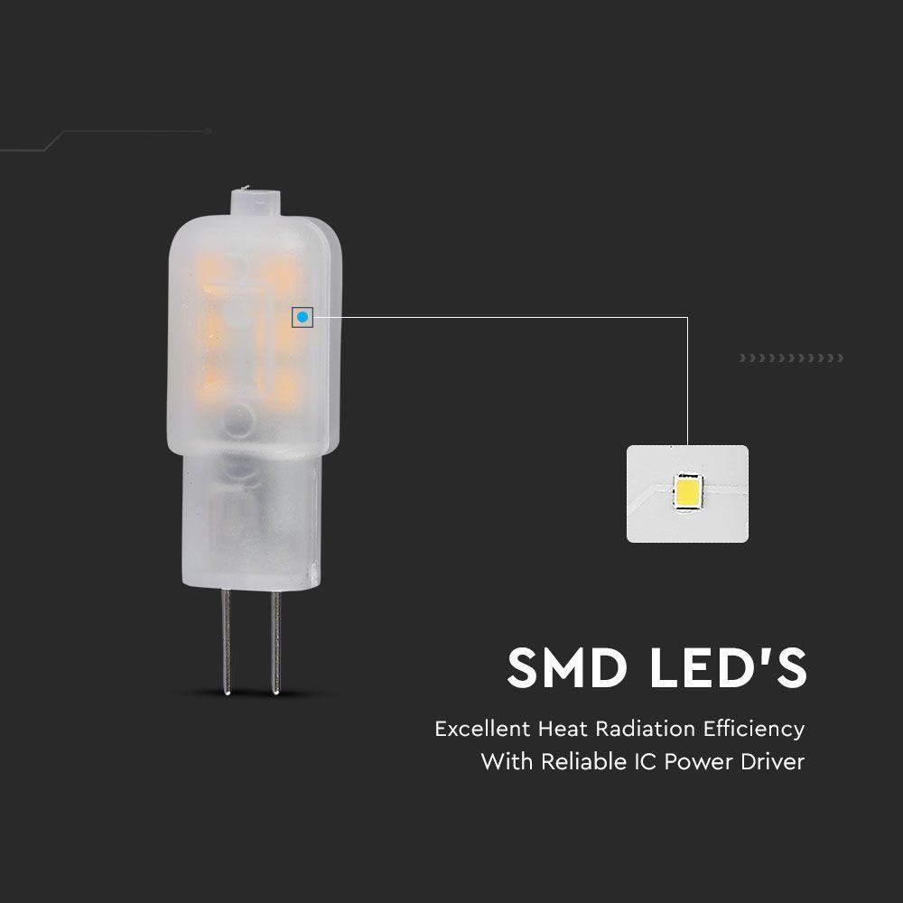 1.1W Żarówka LED, Chip SAMSUNG, Barwa:3000K, Trzonek:G4, VTAC, SKU 21240