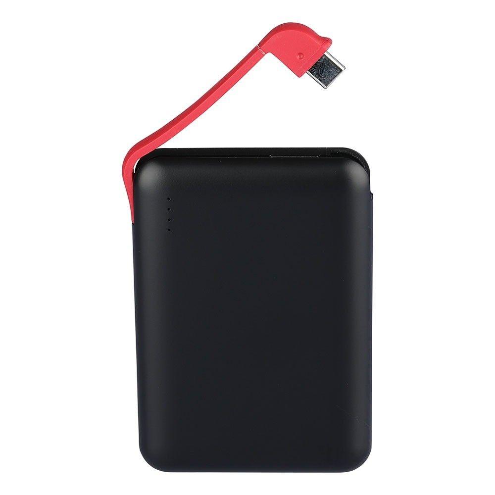 VT-3510 5000mah POWER BANK WITH LED LIGHT DISPLAY & BUILT IN CABLE(RED) BLACK