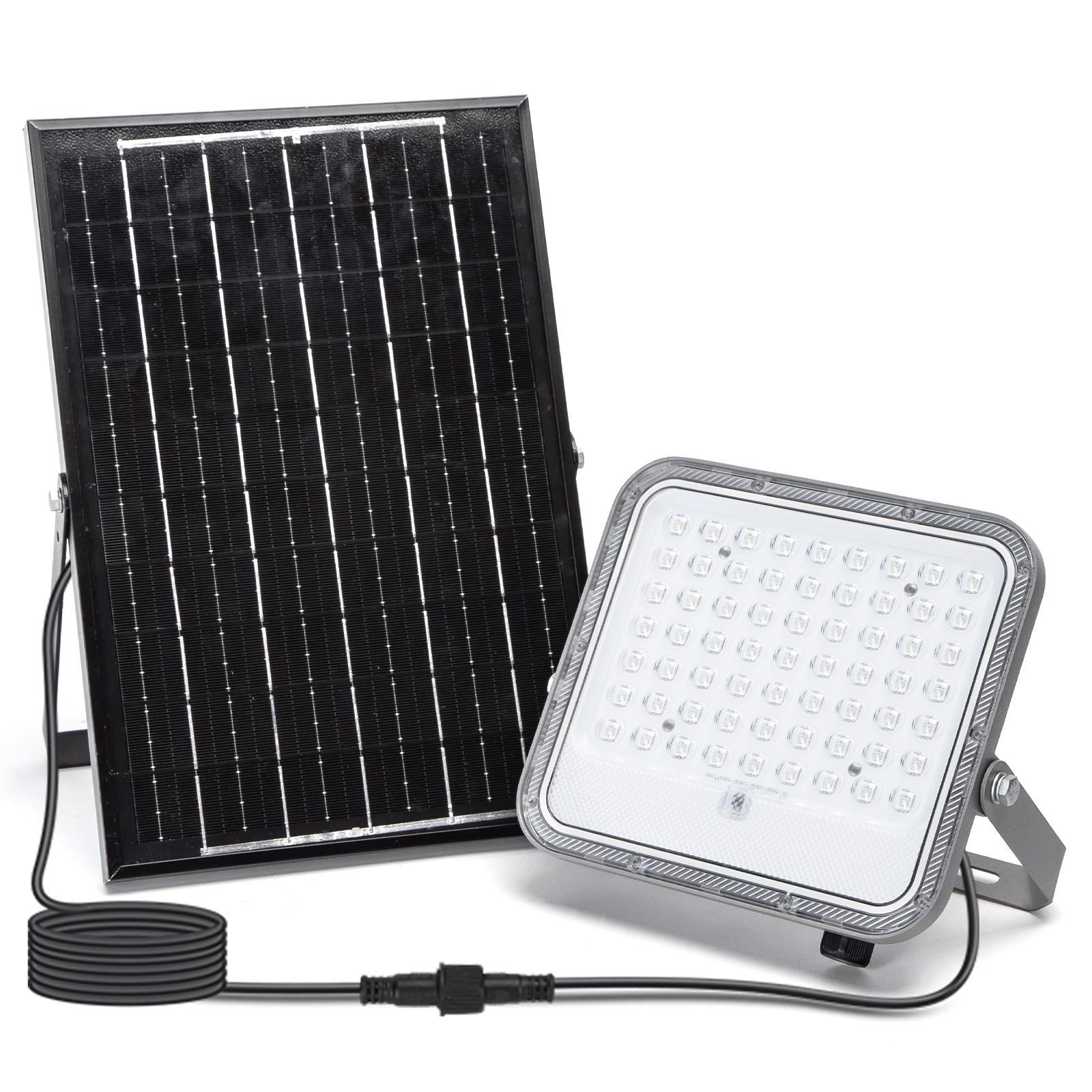 LED FLOOD LIGHT WITH SOLAR PANEL /09 Series/ 2M LINE/200W /RGB+WHITE 6500K