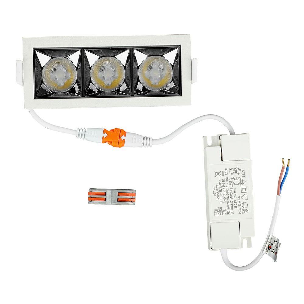 12W Oprawa wpuszczana reflektor LED, Chip SAMSUNG, Barwa:2700K, Kąt 12', VTAC, SKU 975