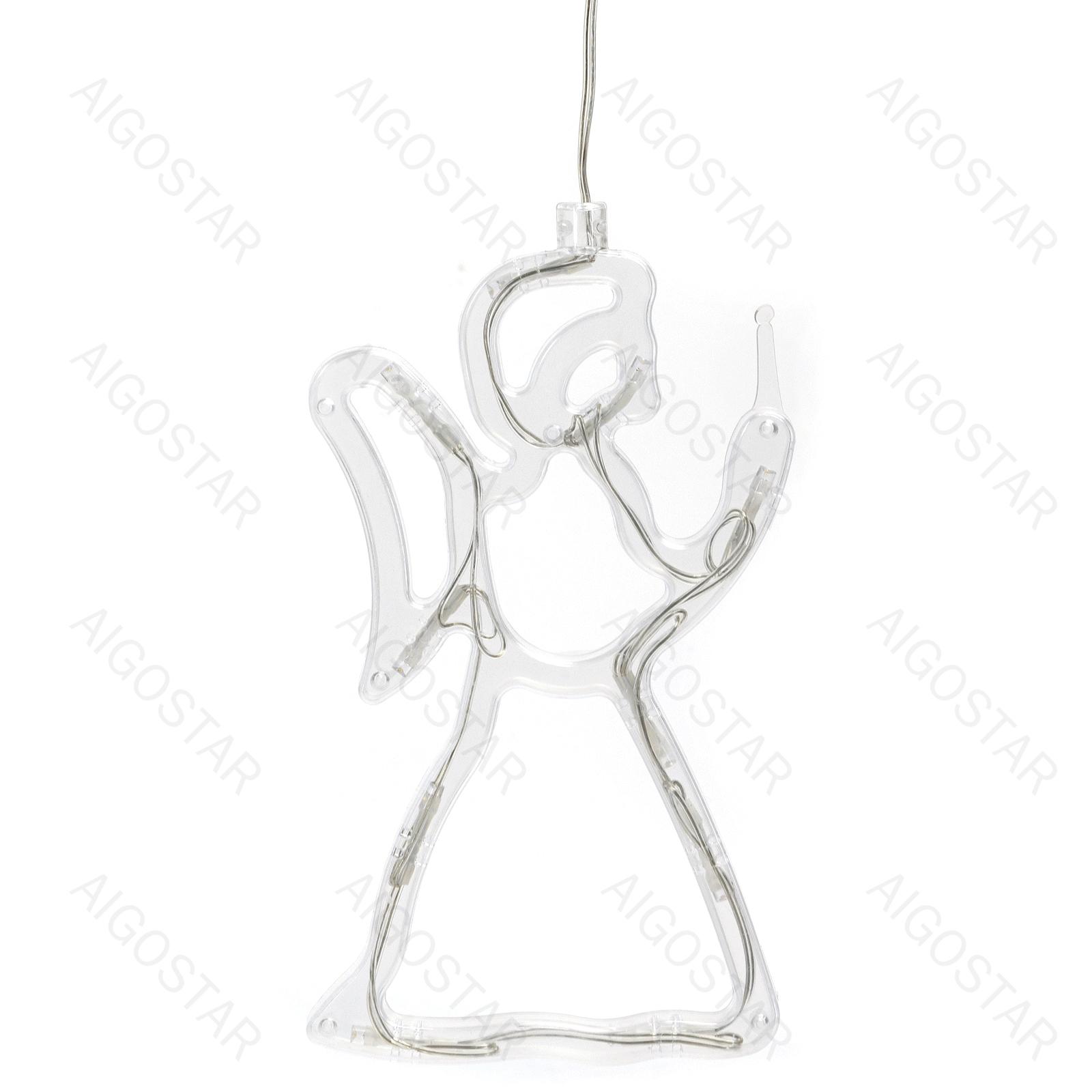 Battery powered pendant with suction cup angel shaped, warm white