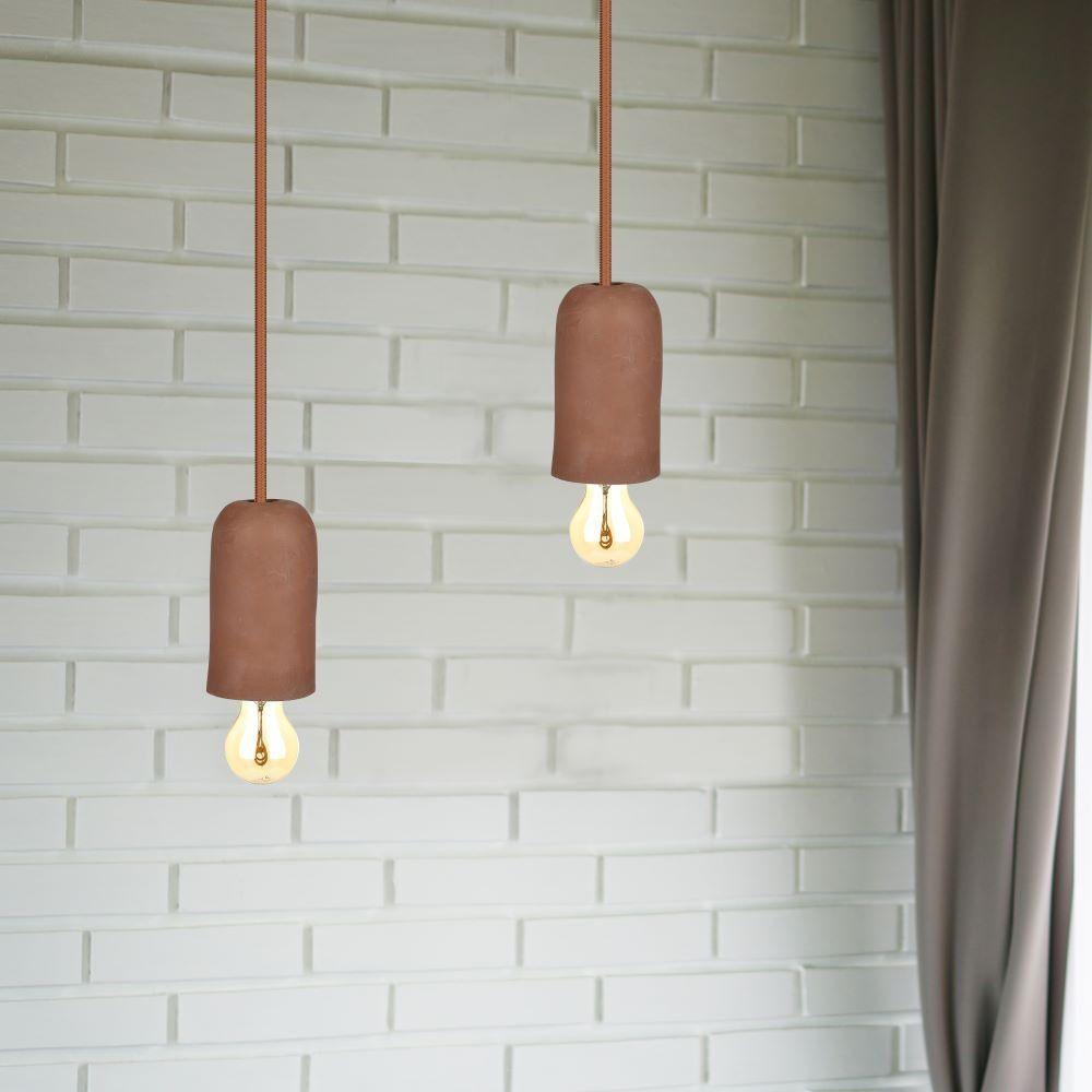 VT-7668 E27 CONCRETE PENDANT LIGHT-BROWN