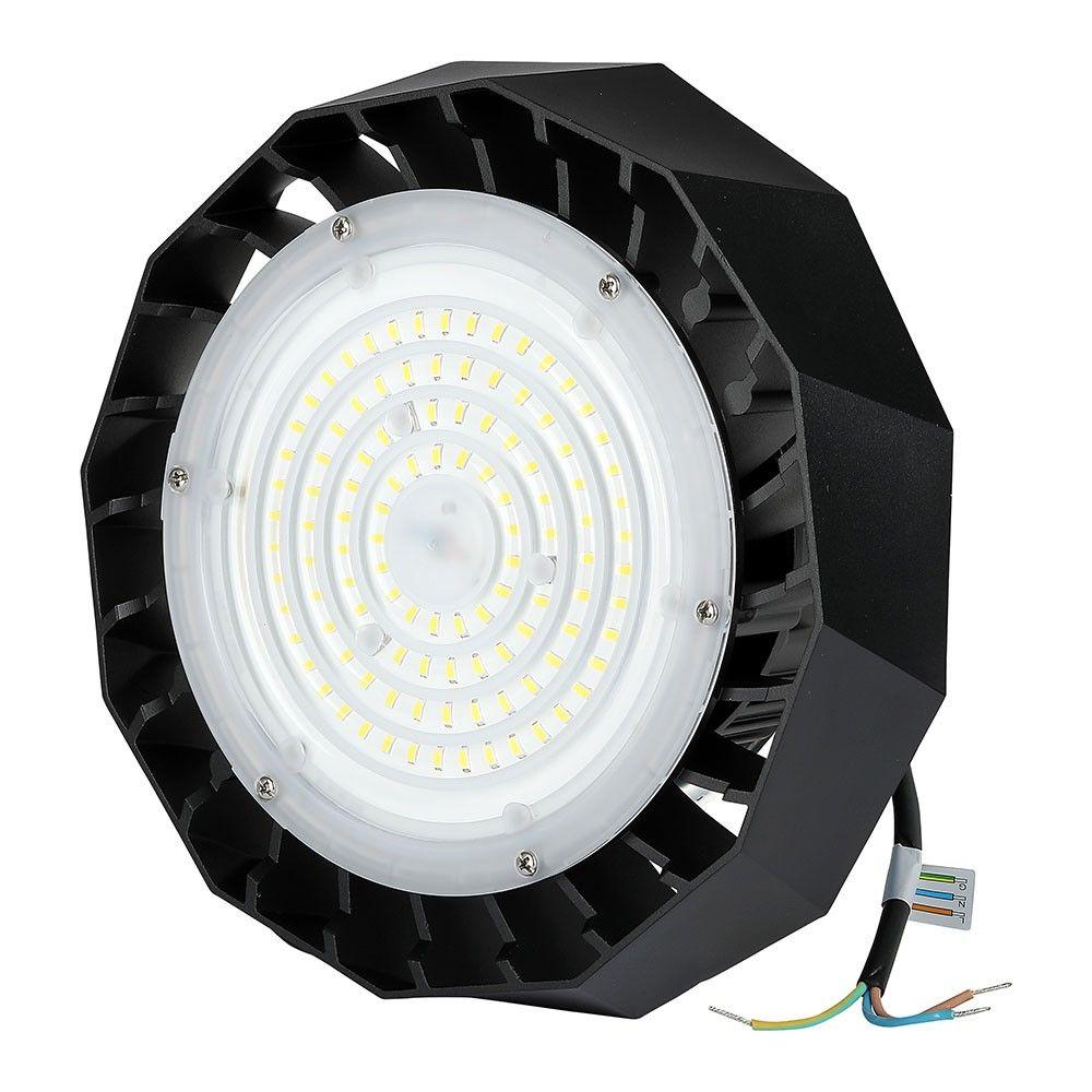 100W HIGHBAY ( Zasilacz SAMSUNG ), Barwa:6000K, Obudowa: Czarna, Wydajność: 120lm/w, Kąt 90', VTAC, SKU 584