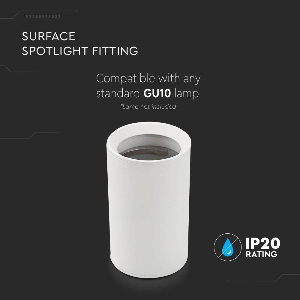 VT-807 SURFACE MOUNTED GU10 FITTING(HEIGHT:100mm) WHITE