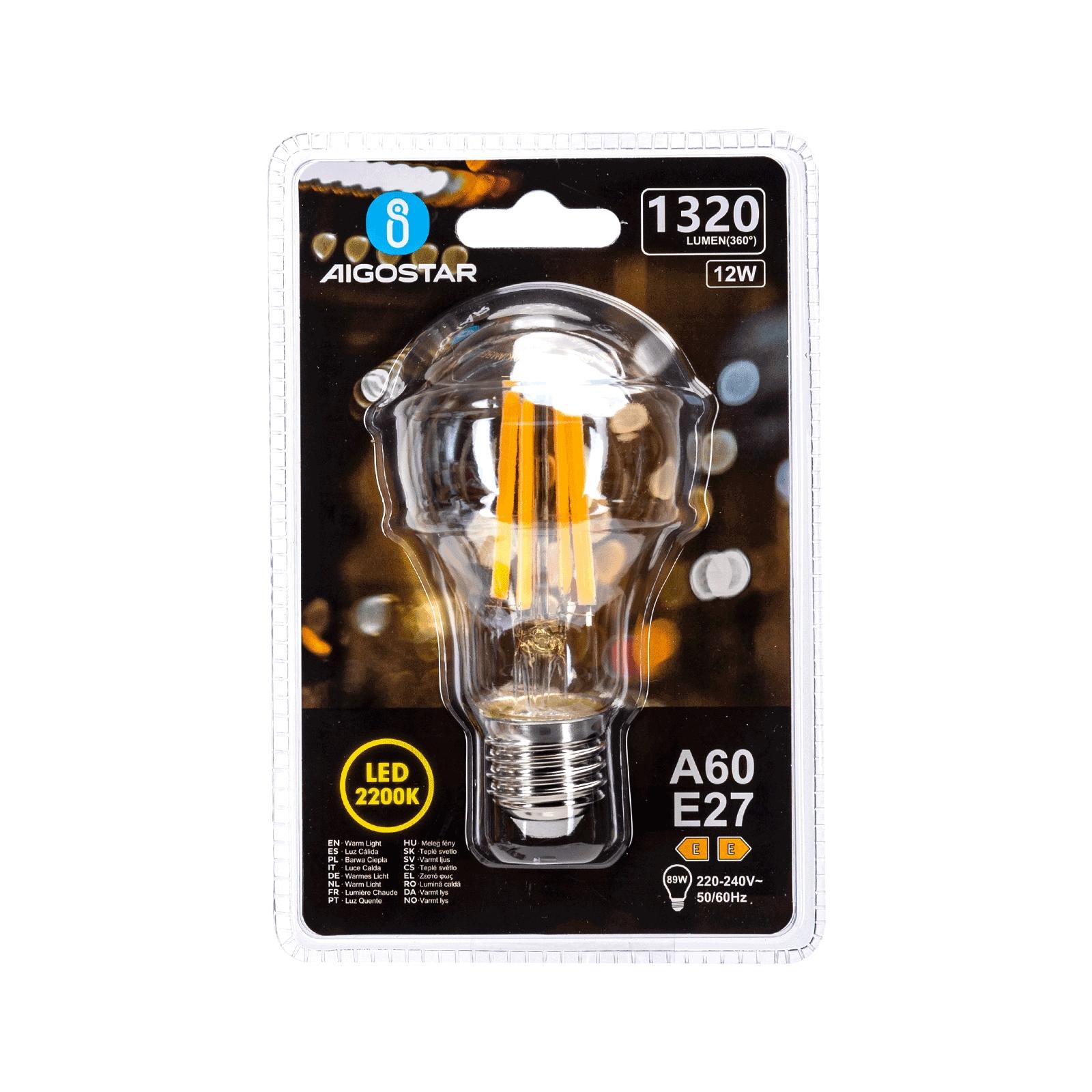 LED Filament Bulb (Amber) A60 E27 12W