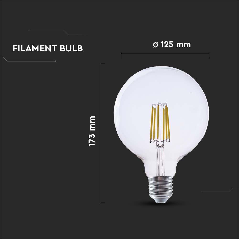 VT-2344 4W G125 FILAMENT BULB CLEAR COVER 4000K E27 210LM/W