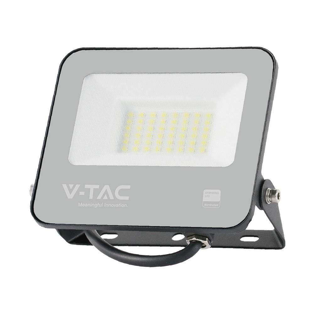 VT-4435 30W FLOODLIGHT 4000K BLACK BODY GREY GLASS 185LM/W