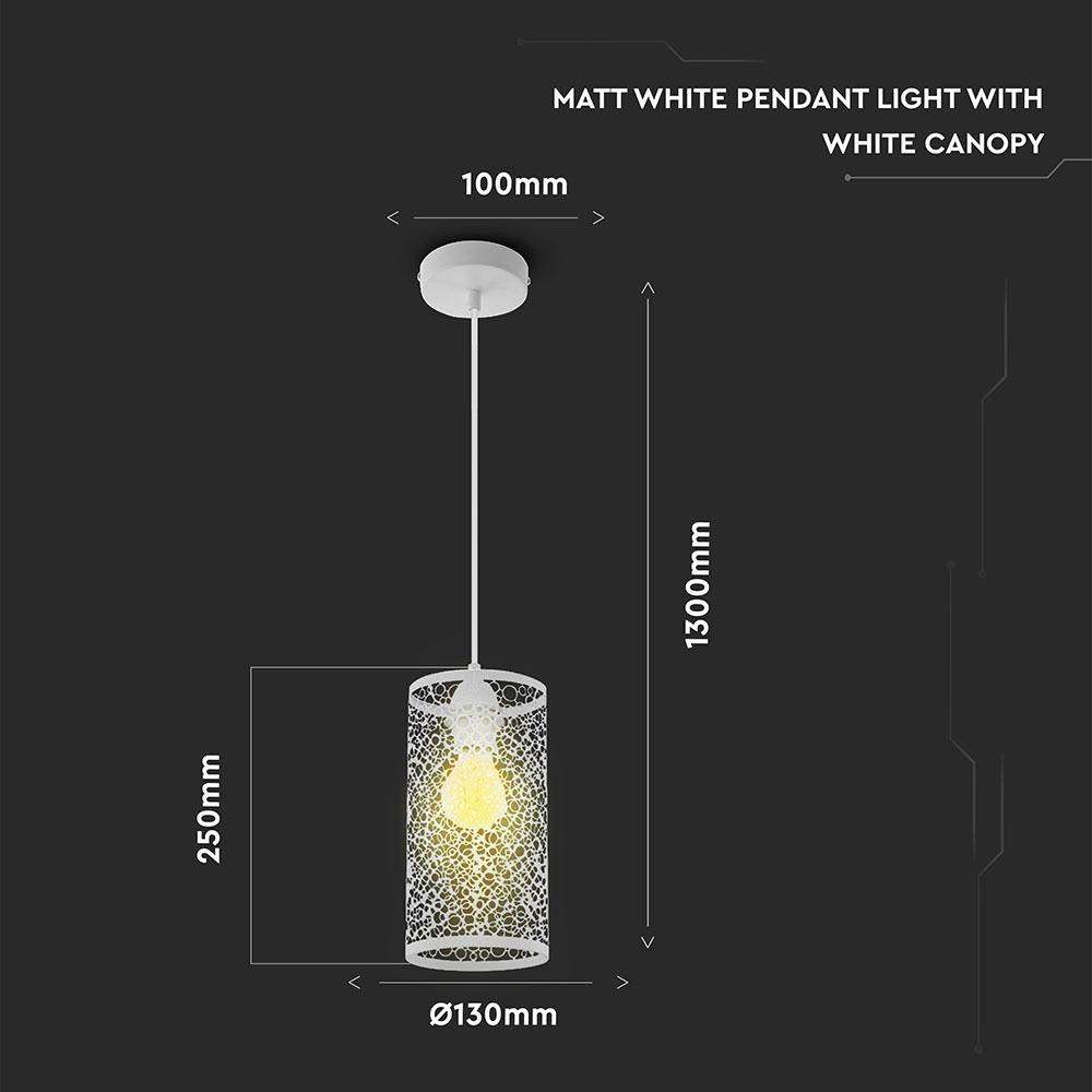 Lampa wisząca, Biały mat, VTAC, SKU 3826