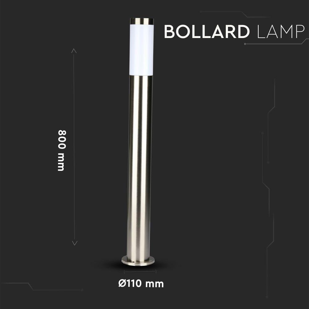 Słupek ogrodowy 800mm E27, Stal szlifowana, IP44, VTAC, SKU 8625