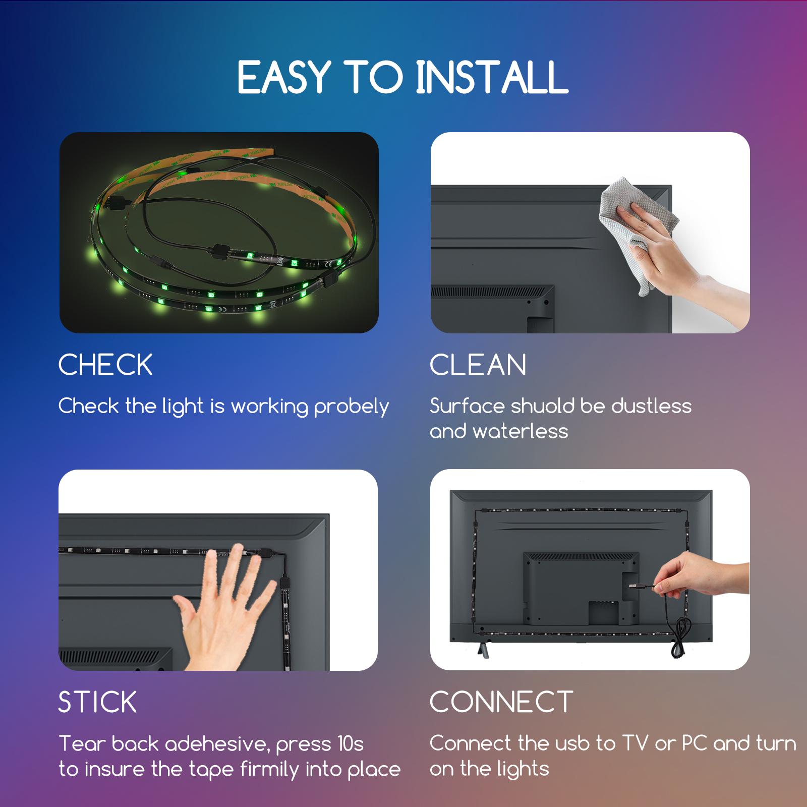 LED Low-voltage Strip Light for TV 4*0.5m RGB