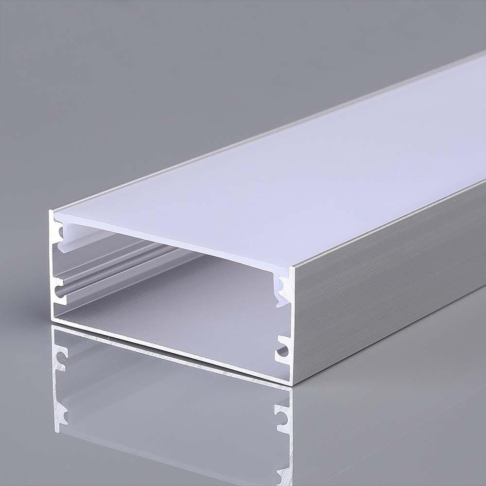 VT-8206S MOUNTING KIT WITH DIFFUSER FOR LED STRIP 2000x50x20mm SILVER BODY