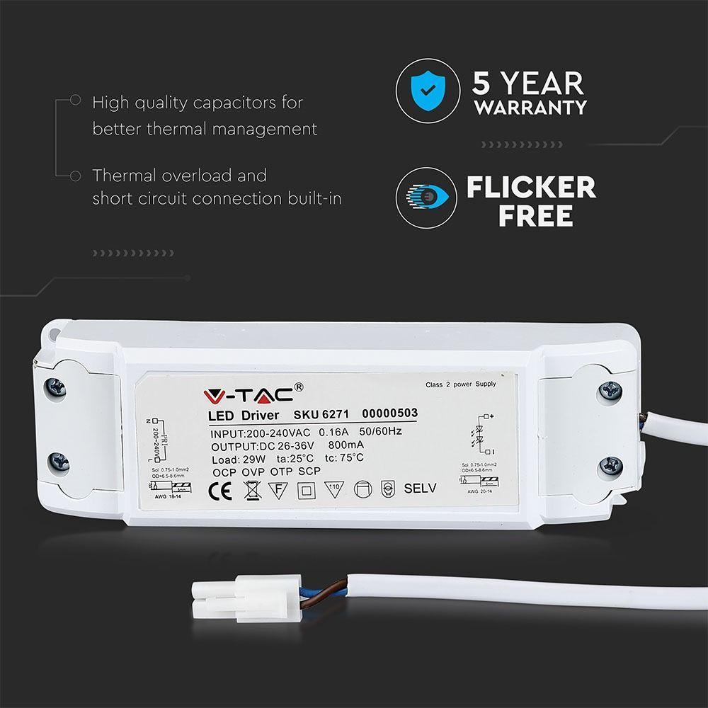 29W NON DIMMABLE DRIVER FOR LED PANEL-FLICKER FREE