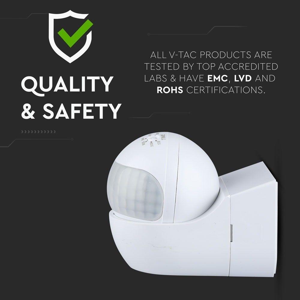 VT-8028 PIR WALL SENSOR WITH MOVING HEAD, IP44 (MAX:400W LED)