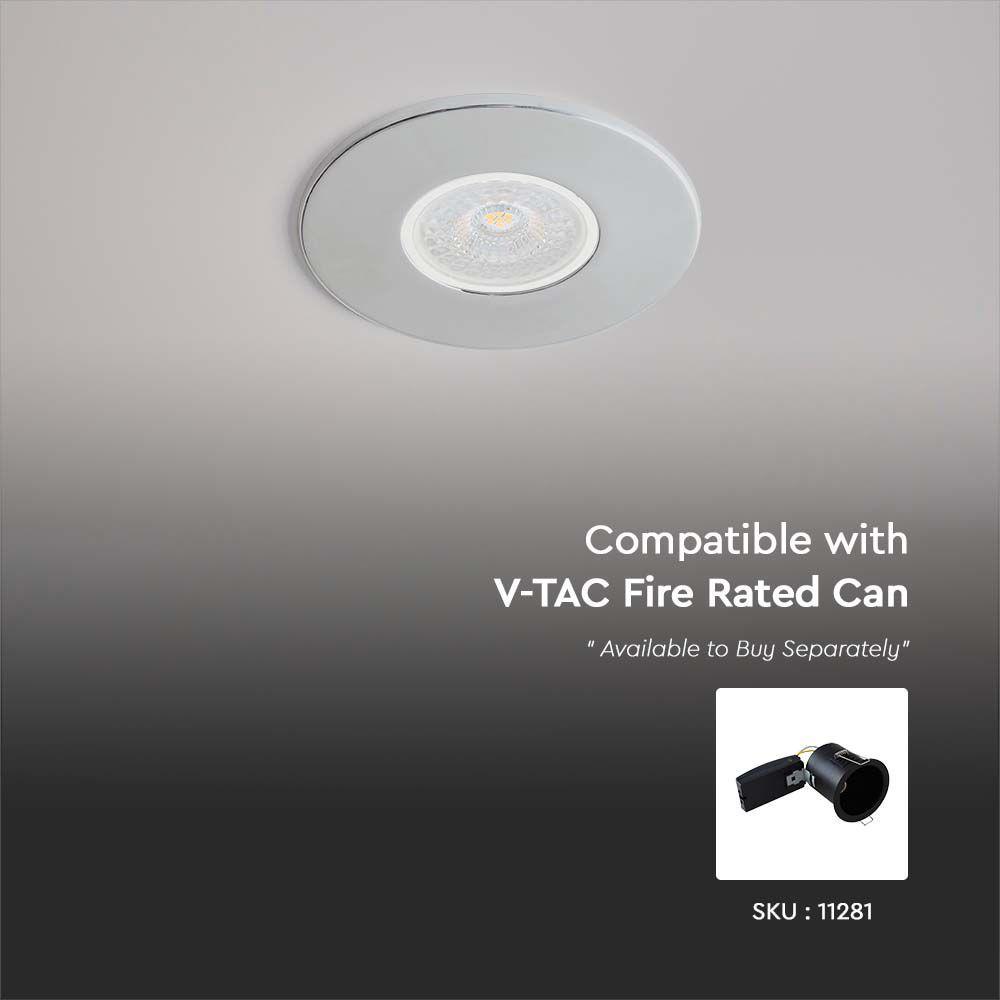 VT-703 BEZEL FOR FIRE RATED DOWNLIGHT PUSH & LOCK CHROME IP65 5PCS/PACK