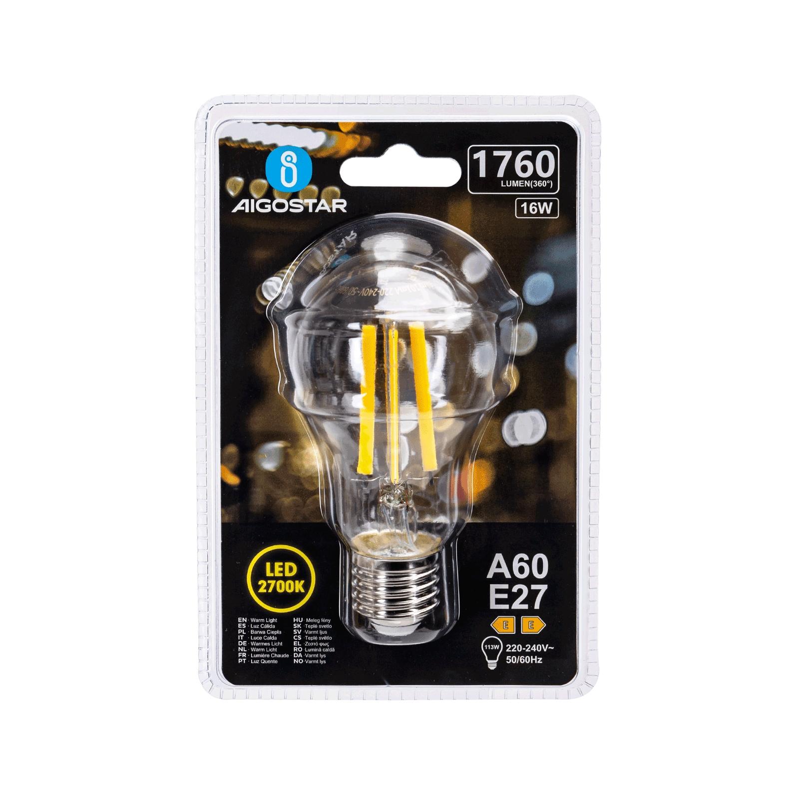 LED Filament Bulb (Clear) A60 E27 16W