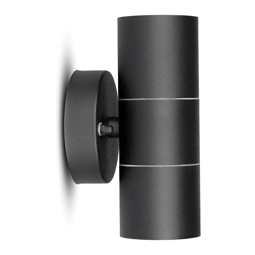 VT-7622 GU10 2 WAY WALL FITTING,STAINLESS STEEL BODY, IP44 (MATT BLACK)