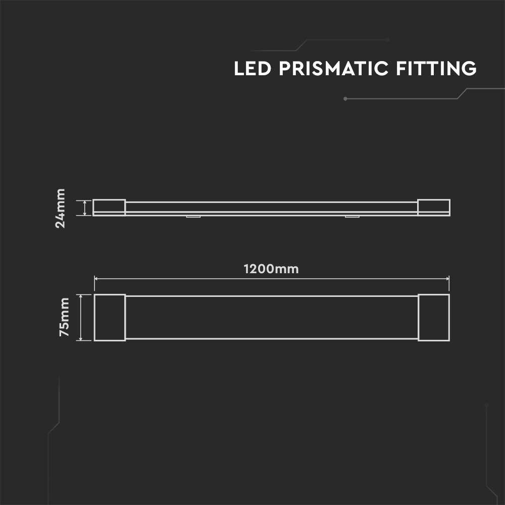 VT-8-40 40W LED GRILL FITTING 120CM SAMSUNG CHIP 3000K