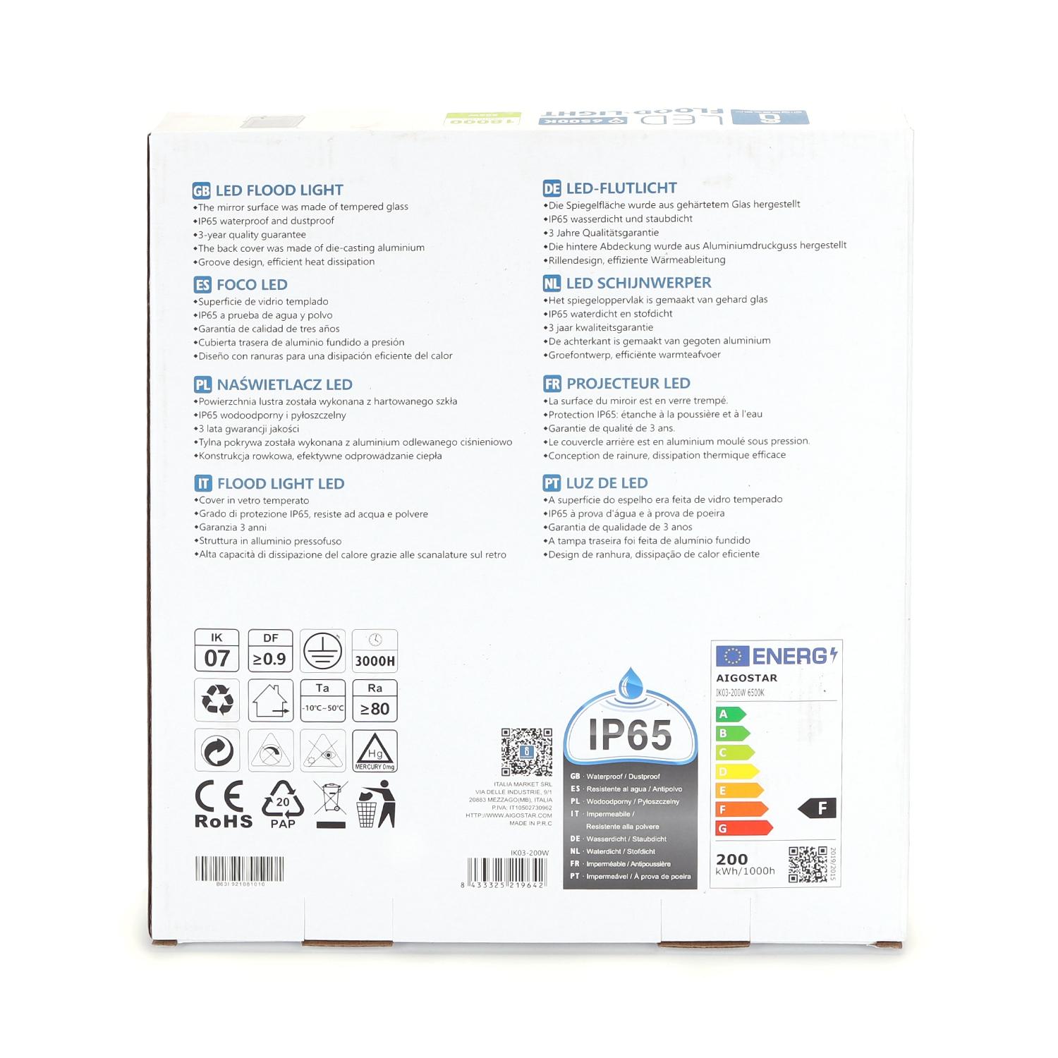 LED Floodlight White 200W