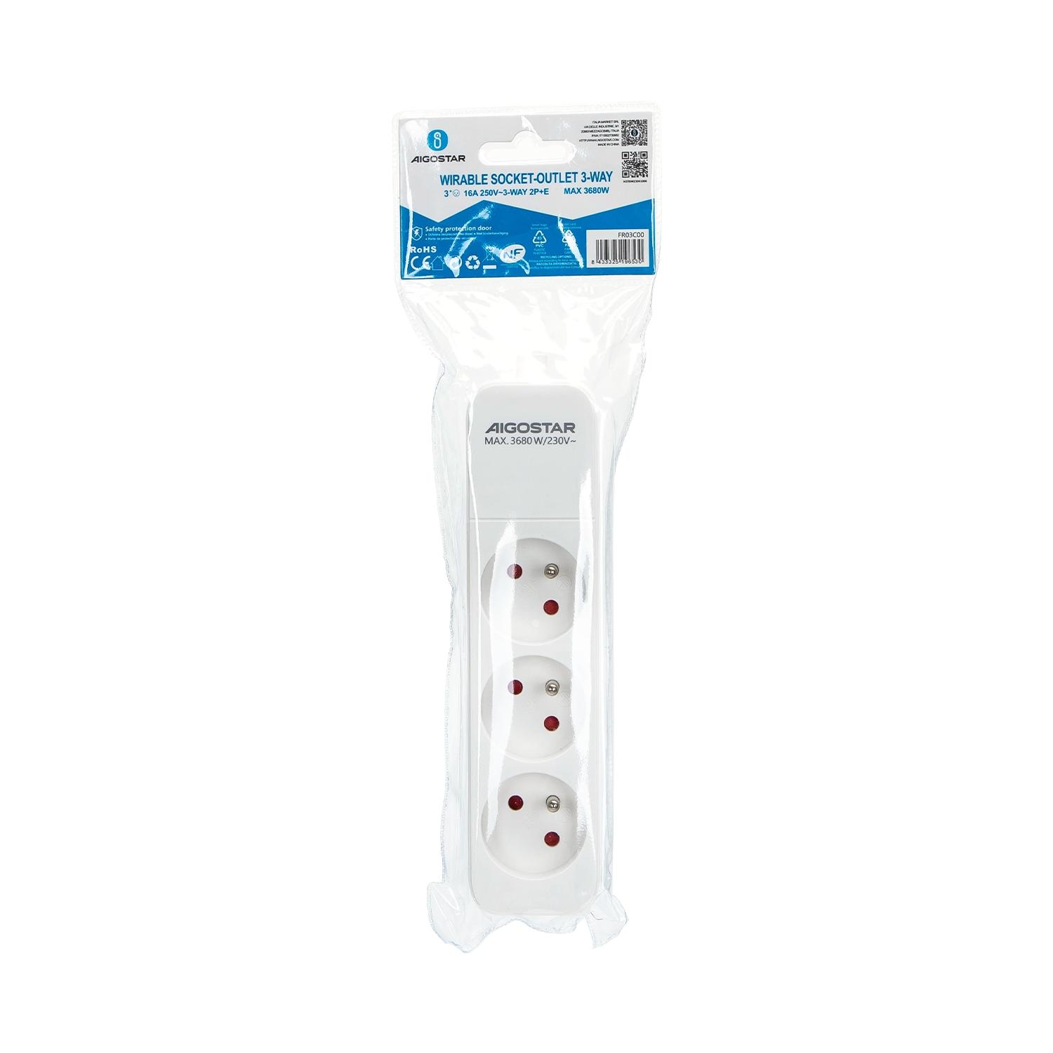 Power strips 3-way White and Gray