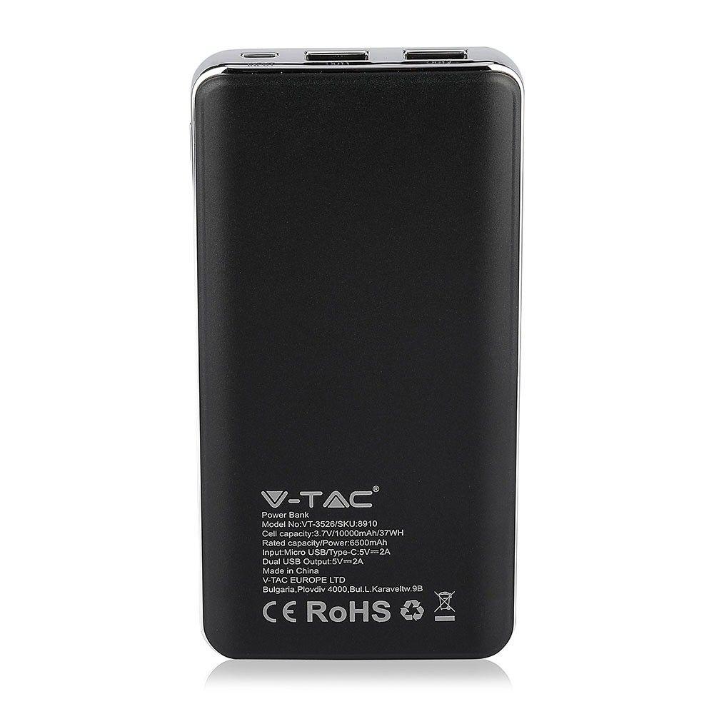 VT-3526 10000mah POWER BANK WITH DUAL USB+DISPLAY-BLACK