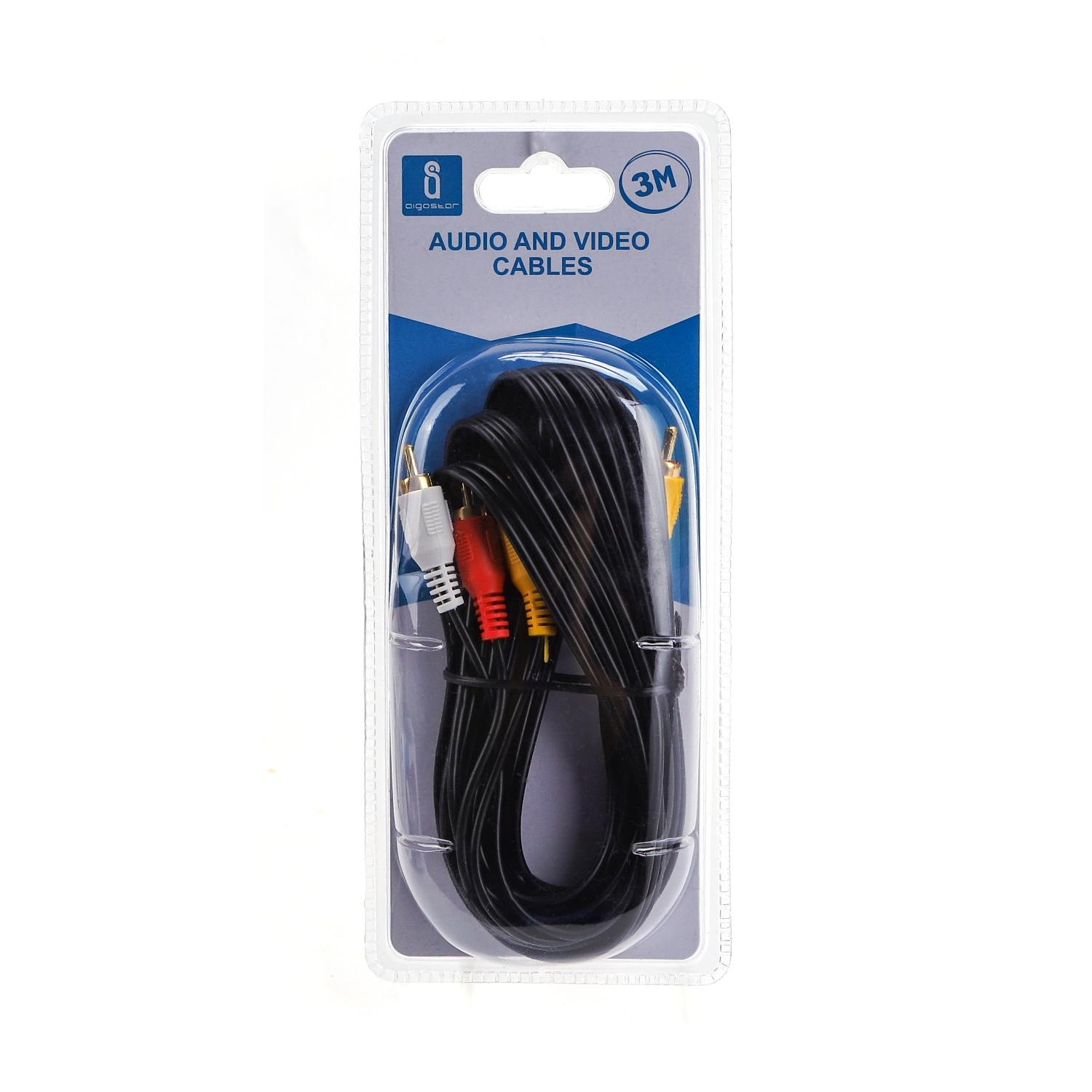 Audio Cable 3RCA-3RCA 3m Black