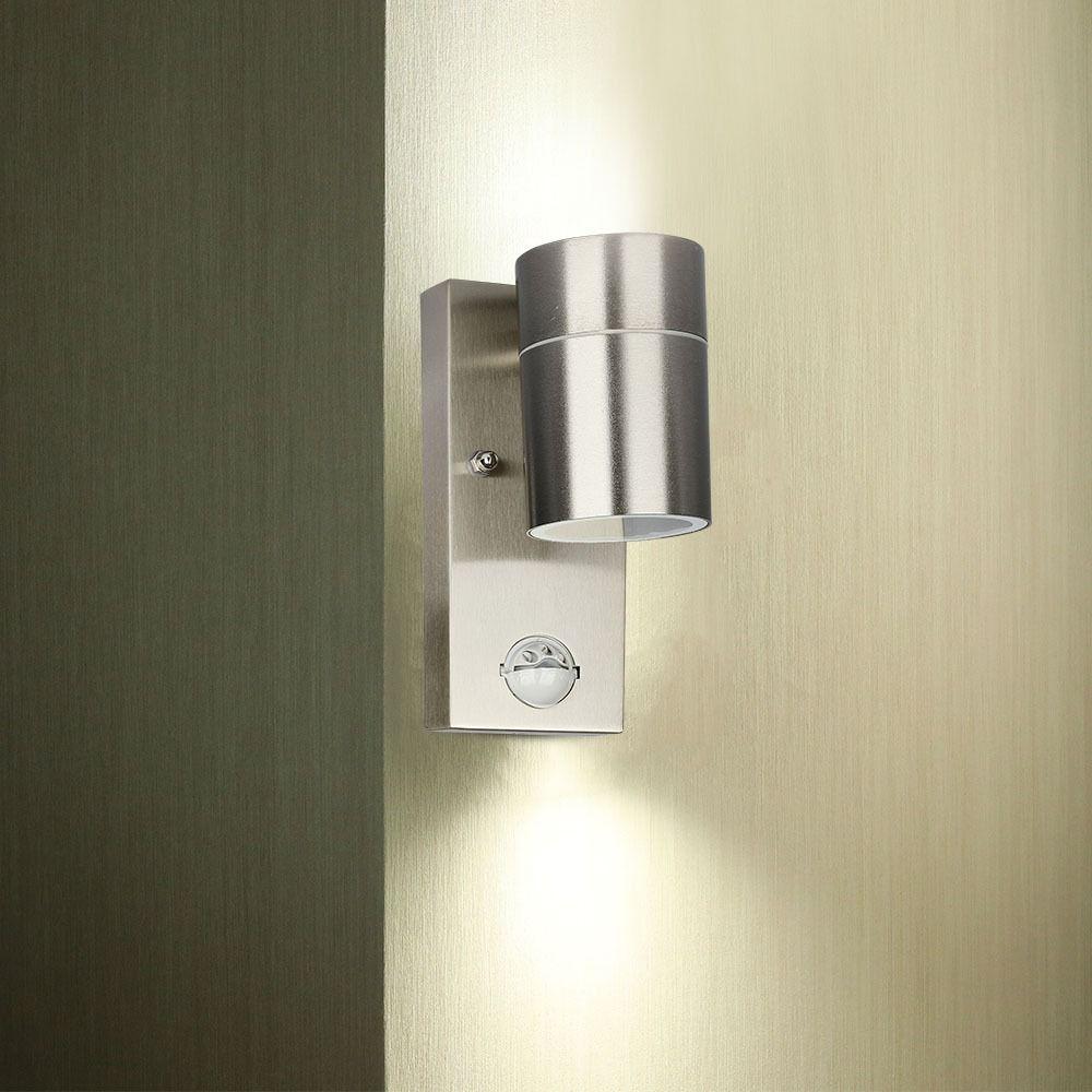 VT-7621 1 WAY GU10 WALL FITTING WITH PIR SENSOR,STAINLESS STEEL BODY - IP44