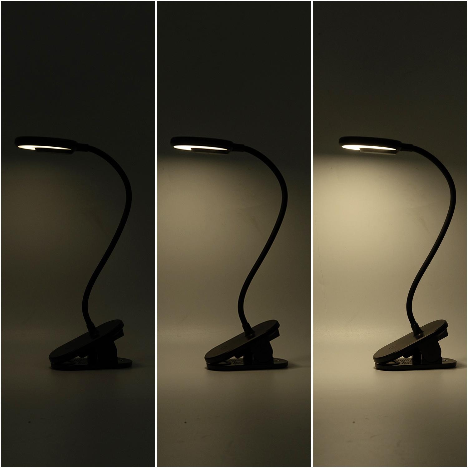 LED Rechargeable Clip Light Black 2.5W 4000K