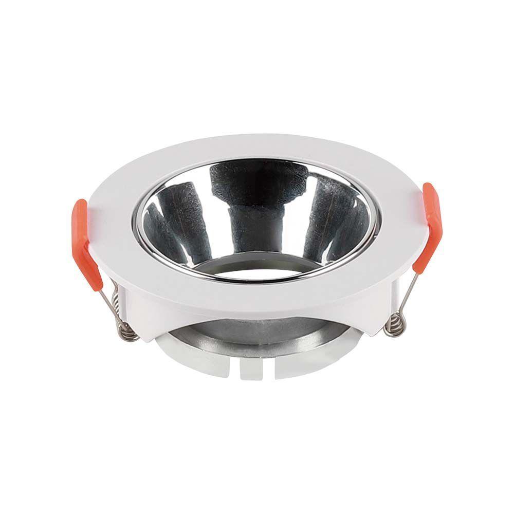 VT-931 GU10 FITTING ROUND WHITE FRAME+CHROME REFLECTOR