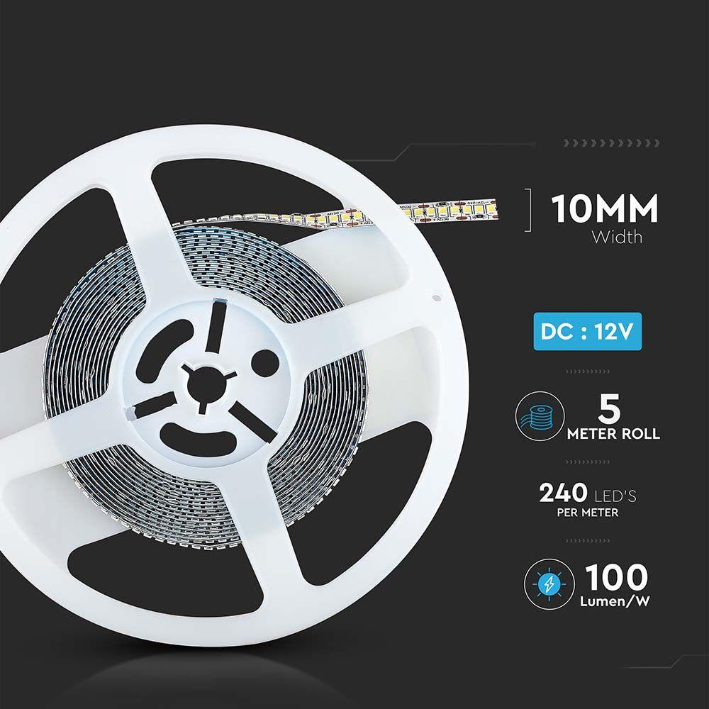 VT-2835 240 20W/M LED STRIP LIGHT 6000K HIGH LUMEN IP20 (5M/ROLL)(PRICE PER M)