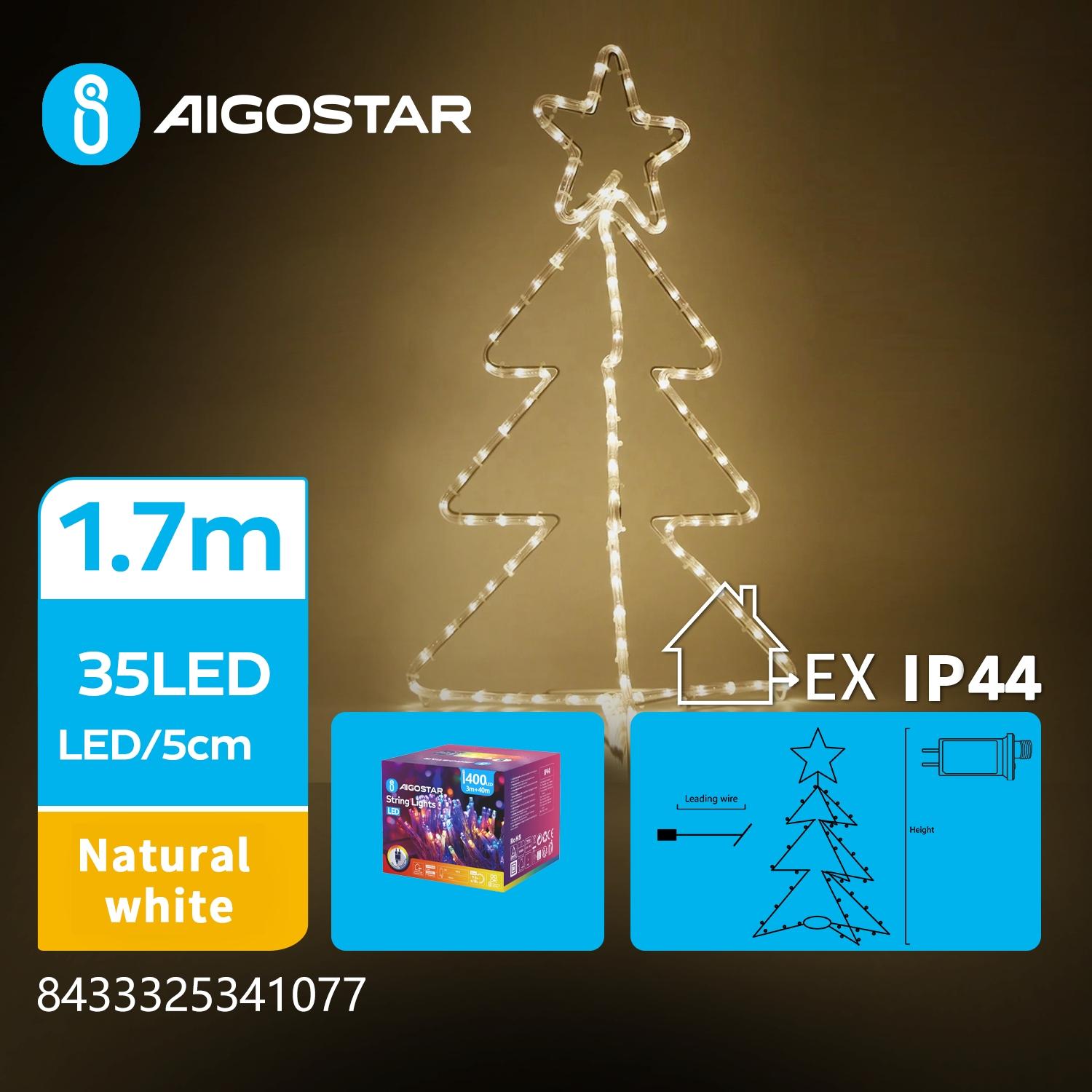 Christmas decoration - low-voltage 3D Christmas tree light, warm white, 5 m+H30 cm