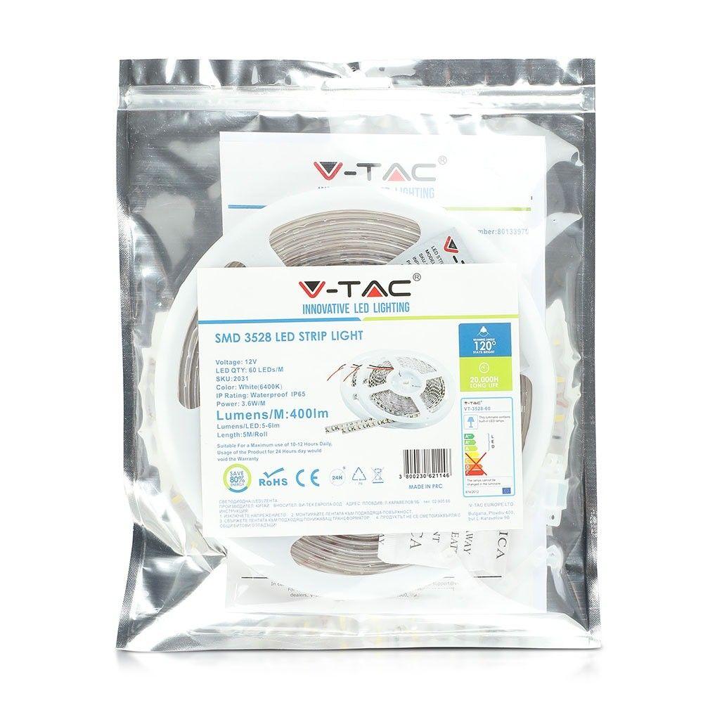 VT-3528-60 3.6W/M LED STRIP LIGHT BLUE IP65 (5M/ROLL)(PRICE PER M)