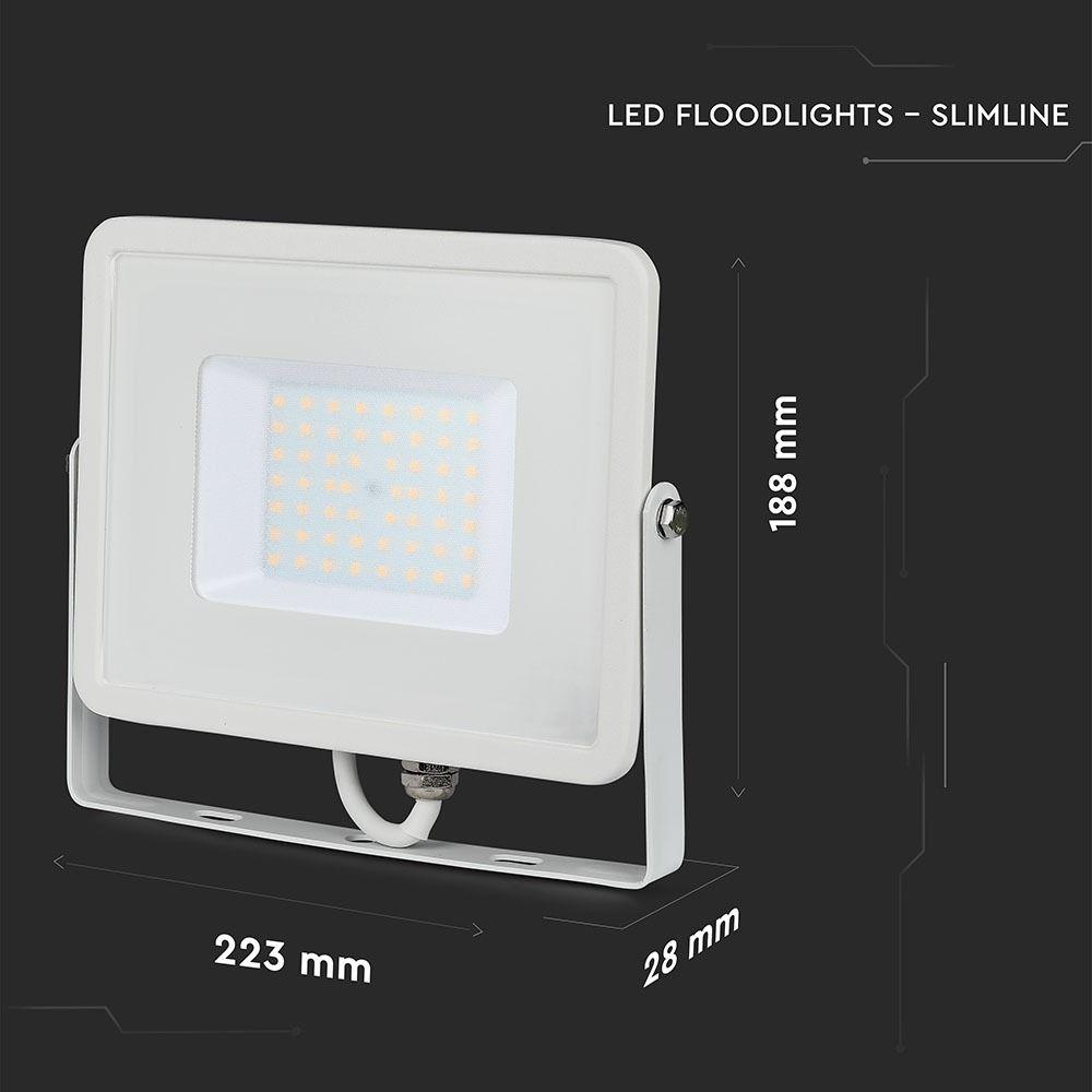 50W Naświetlacz LED SMD, Chip SAMSUNG, Barwa:4000K, Obudowa: Biała, VTAC, SKU 410