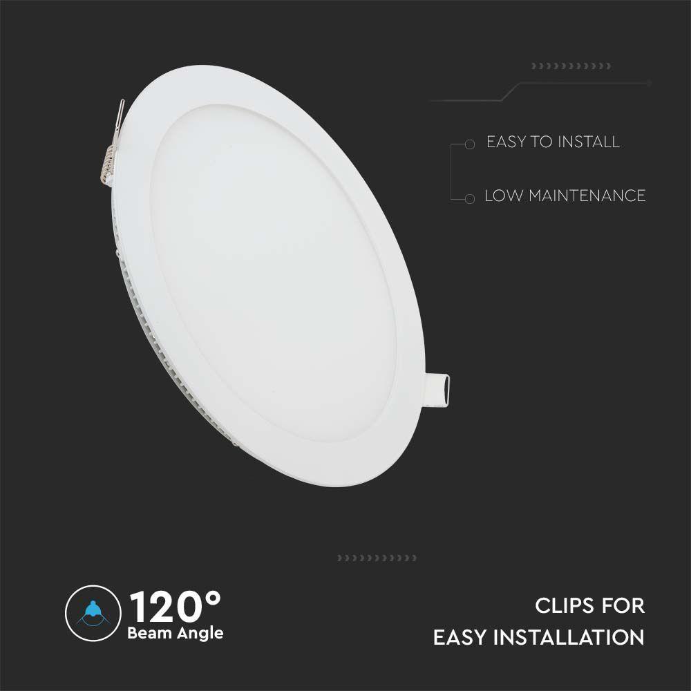 VT-607 6W LED PREMIUM PANEL 3000K ROUND