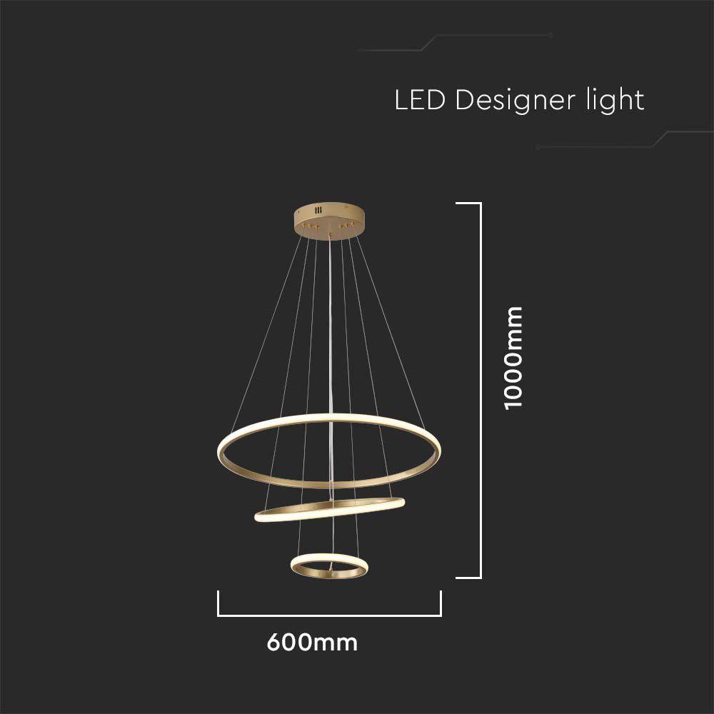 VT-7816 LED HANGING DECORATIVE LAMP D:600+D:400+D:200 3000K PAINT GOLD BODY