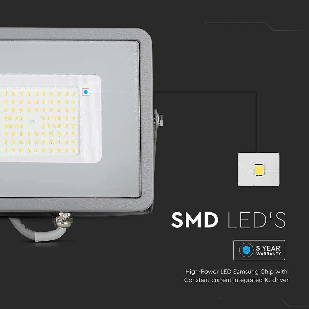 VT-56 50W SMD FLOODLIGHT SAMSUNG CHIP 6500K GREY BODY GREY GLASS