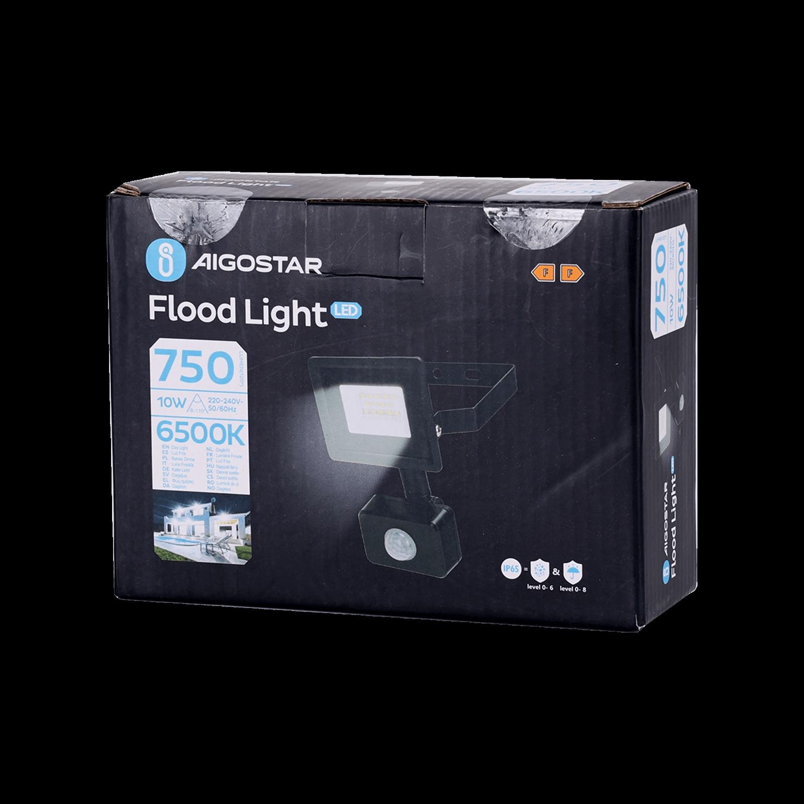 LED sensor floodlight black 10W