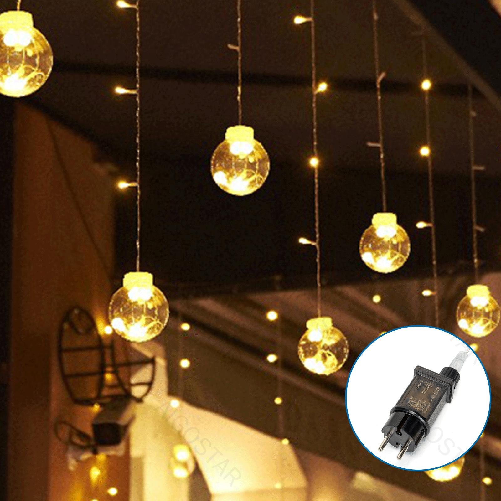 Low voltage connectable string lights, wishing balls (wave), warm white, 3m+3m*0.6m, 12strips