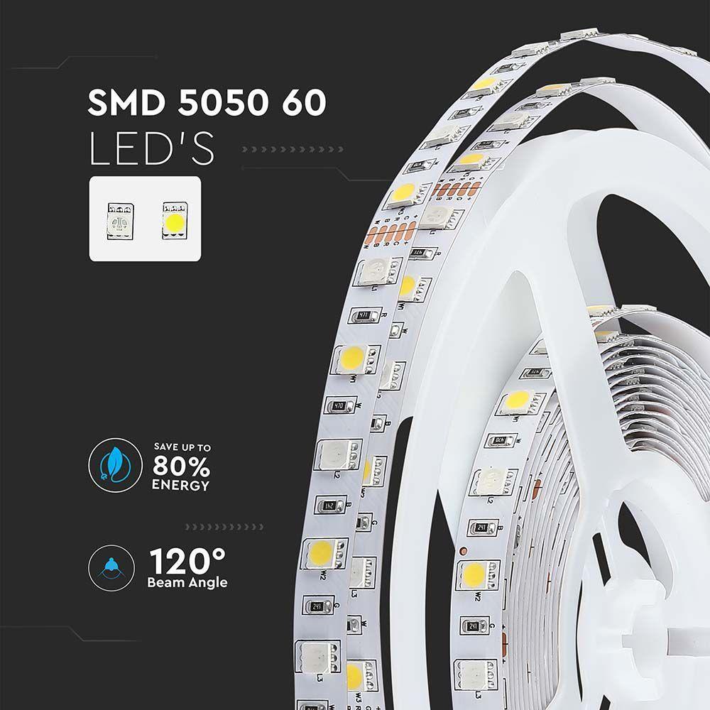 VT-5050 60 8W/M LED STRIP LIGHT RGB+3000K IP20 (5M/ROLL)(PRICE PER M)