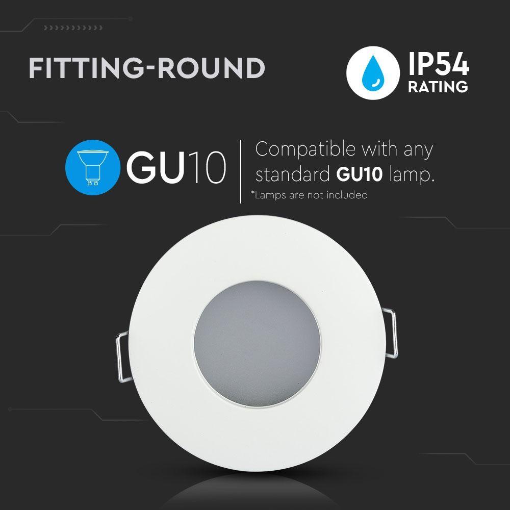 VT-787 GU10 FITTING ROUND WHITE