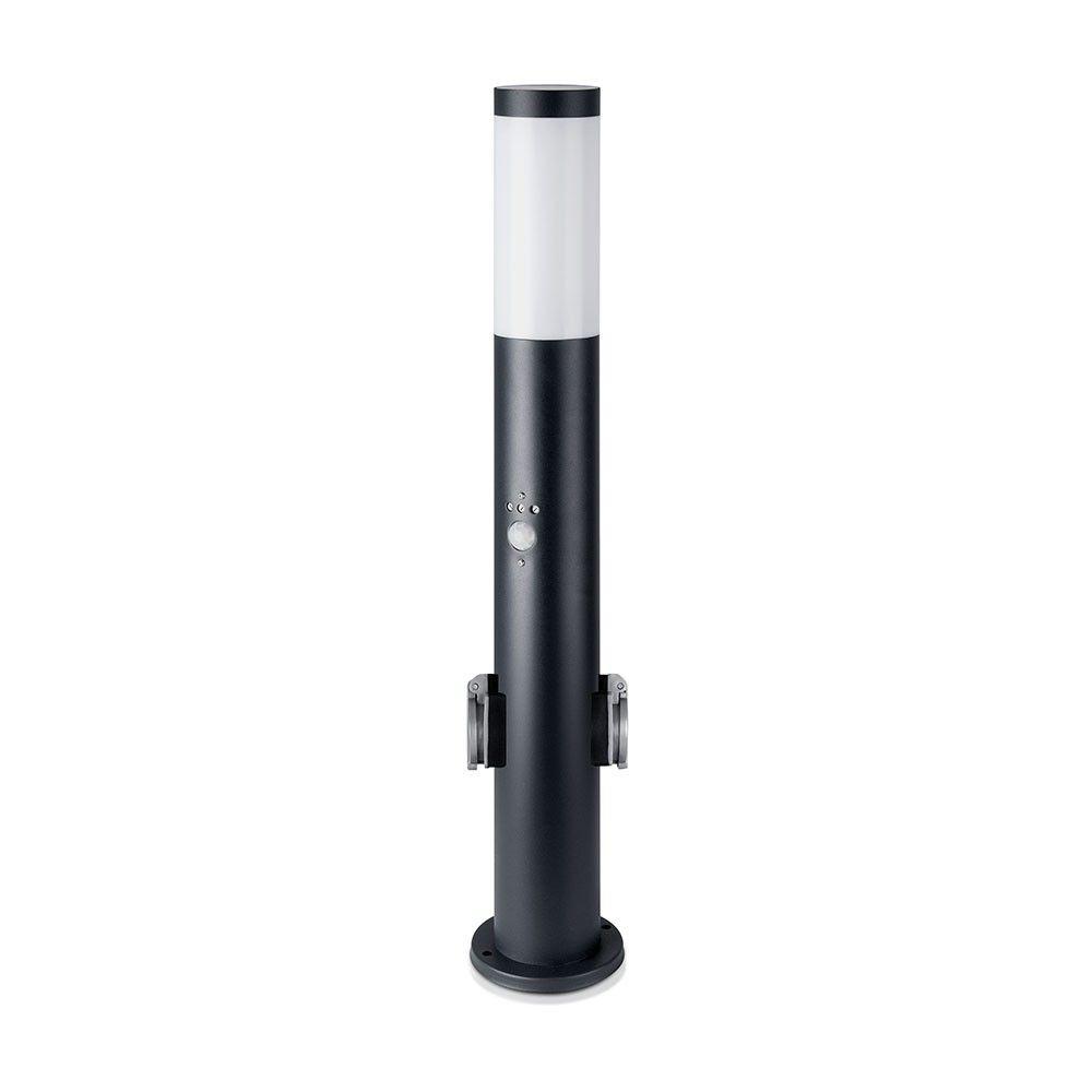 VT-838 BOLLARD LAMP-PIR SENSOR & SOCKET-STAINLESS STEEL BODY(60CM) IP44 BLACK