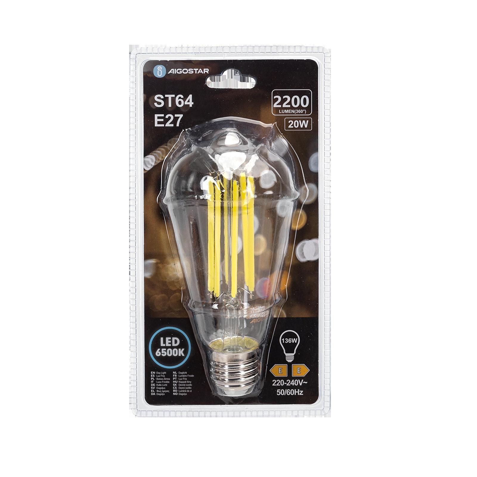 LED Filament Bulb (Clear) ST64 E27 20W